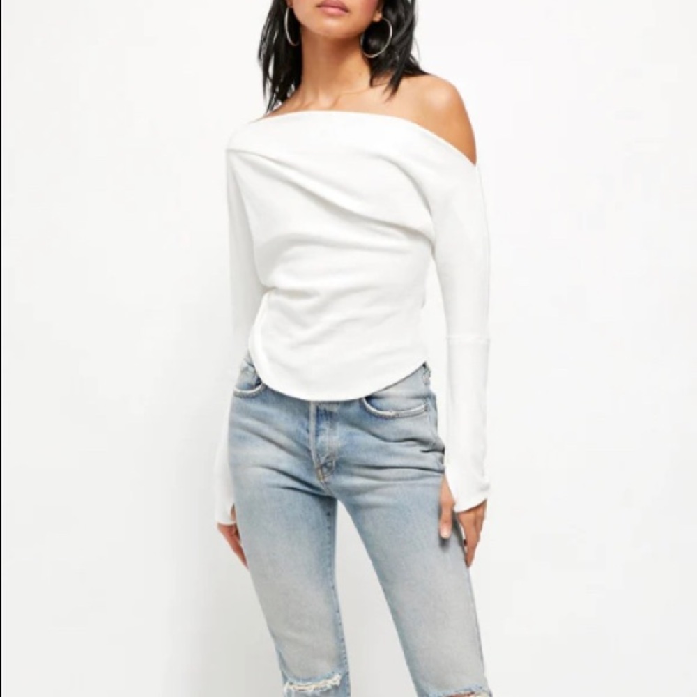 Free People Fuji Off The Shoulder Ivory Top XS